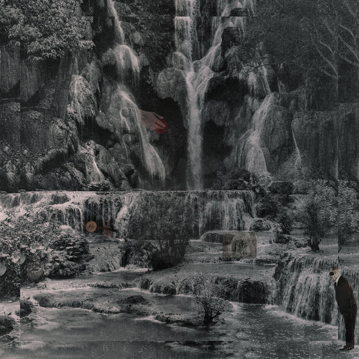 Pochette de l'album Punching the Clown de Lambchop, un collage de cascades en noir et blanc
