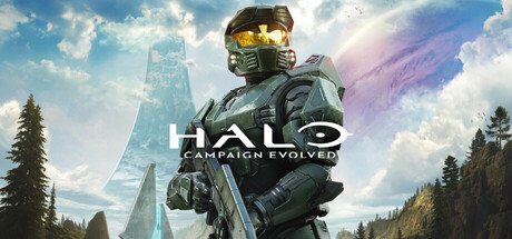 Master Chief en armure devant un anneau Halo, affiche officielle de Halo: Campaign Evolved