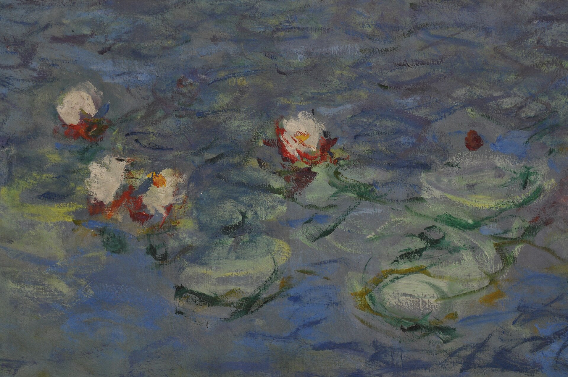 Détail des Nymphéas de Claude Monet exposés au musée de l'Orangerie à Paris