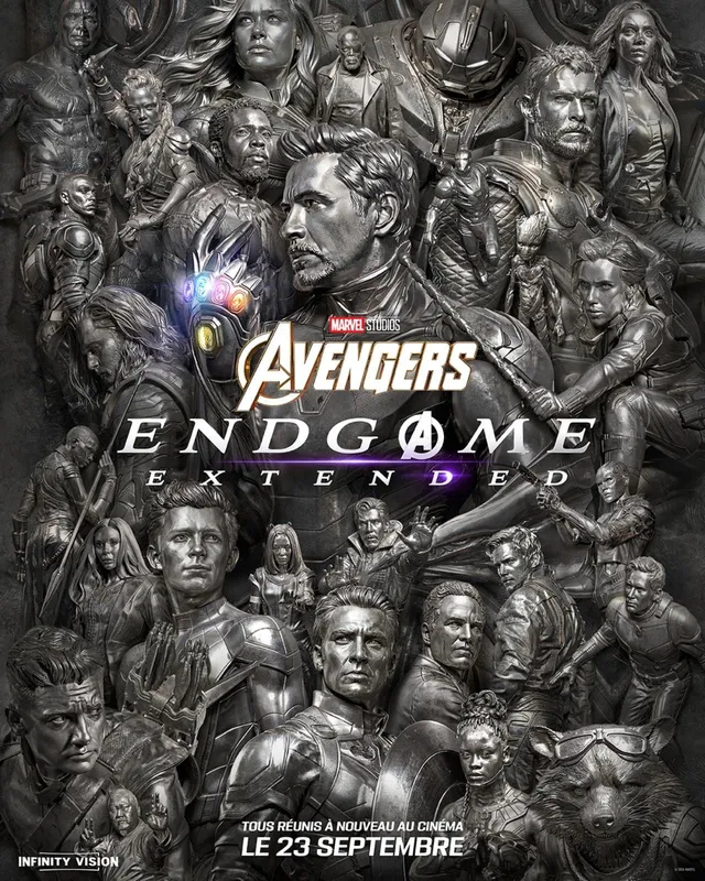 Affiche officielle d'Avengers: Endgame Extended, ressortie au cinéma le 23 septembre 2026