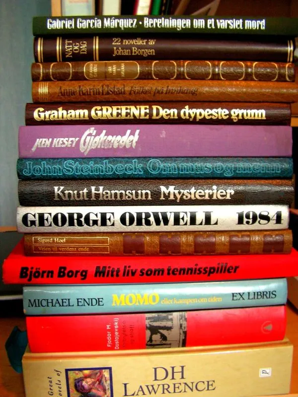 Pile de romans scandinaves et nordiques posés les uns sur les autres