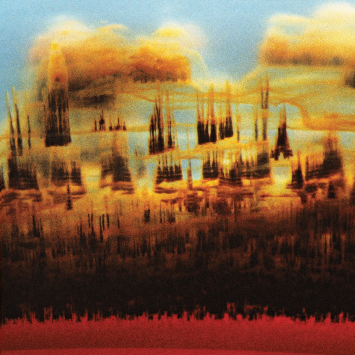 Pochette de l'album Distance in Static de Bonobo, un paysage abstrait aux teintes chaudes